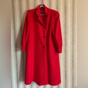 Miss New Yorker Vintage Red Women Trench Coat Jacket Size Large Fashion Winter